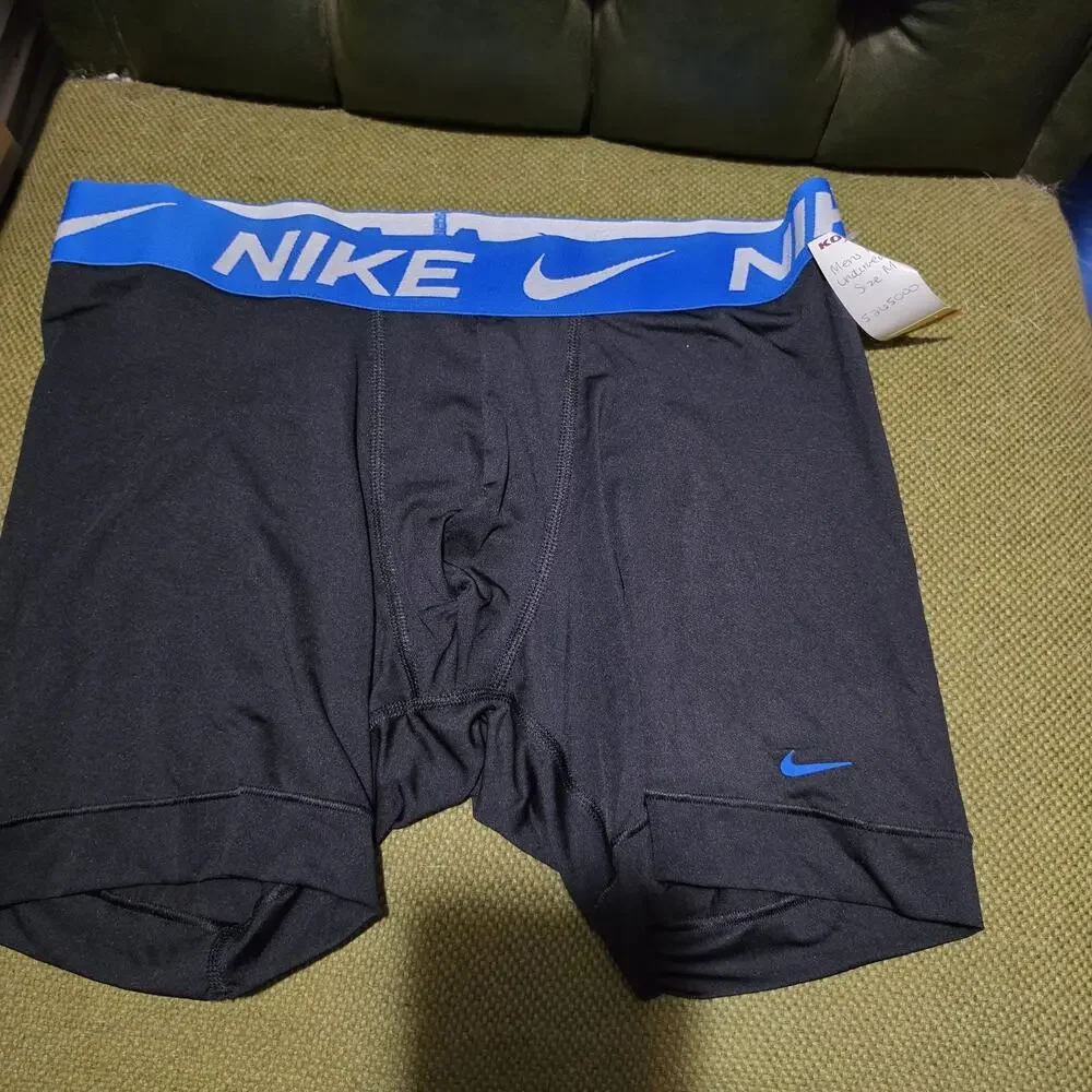Nike Men's DriFit Size Medium Boxer Briefs Black with Blue Band